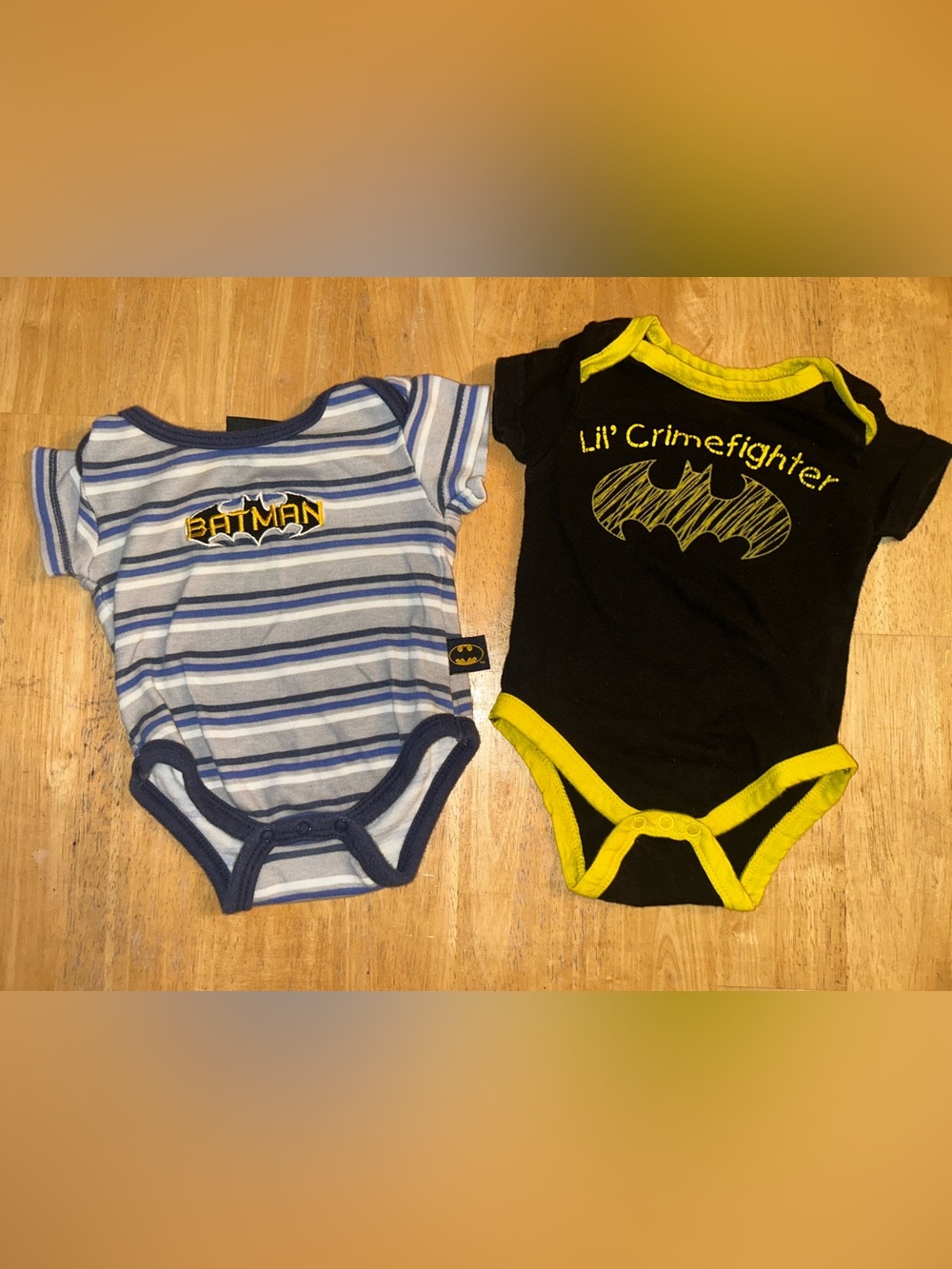 Baby  newborn 0-3 months Boys Batman Onesie bodysuits bundle little crimefighter